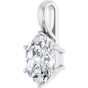 10K White Gold 11x9 mm Oval Charm/Pendant Mounting – image 3