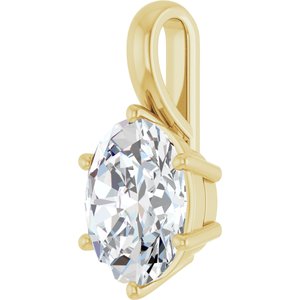 18K Yellow Gold 11x9 mm Oval Charm/Pendant Mounting – image 3