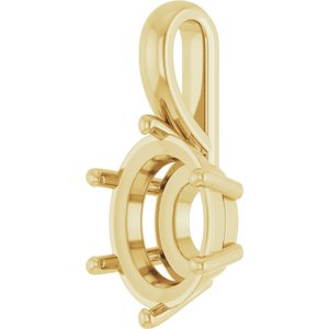14K Yellow Gold 11x9 mm Oval Charm/Pendant Mounting – image 4