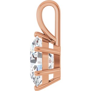 18K Rose Gold 11x9 mm Oval Charm/Pendant Mounting – image 5
