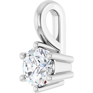 10K White Gold 4.1 mm Round Charm/Pendant Mounting – image 3