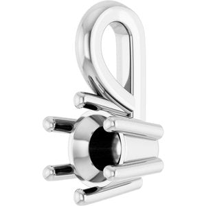 18K White Gold 4.1 mm Round Charm/Pendant Mounting – image 4