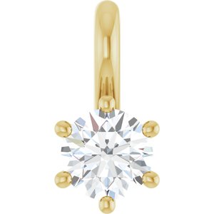 14K Yellow Gold 4.1 mm Round Charm/Pendant Mounting