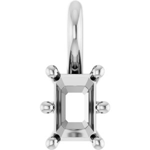 Continuum Sterling Silver 4.5x3 mm Emerald Charm/Pendant Mounting – image 2