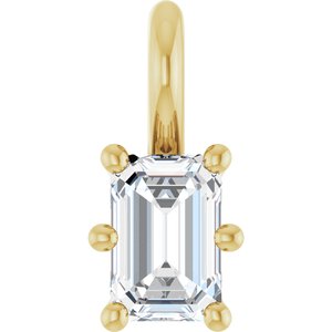 14K Yellow Gold 4.5x3 mm Emerald Charm/Pendant Mounting