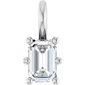 10K White Gold 4.5x3 mm Emerald Charm/Pendant Mounting
