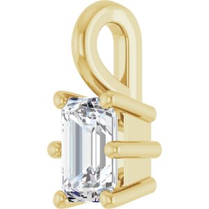 10K Yellow Gold 4.5x3 mm Emerald Charm/Pendant Mounting – image 3