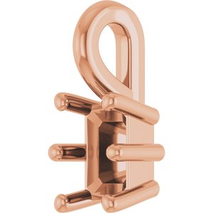 14K Rose Gold 4.5x3 mm Emerald Charm/Pendant Mounting – image 4