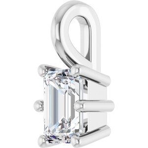 10K White Gold 4.5x3 mm Emerald Charm/Pendant Mounting – image 3