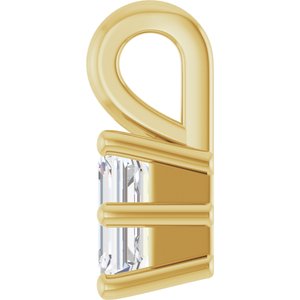 14K Yellow Gold 4.5x3 mm Emerald Charm/Pendant Mounting – image 5