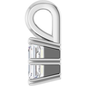 14K White Gold 4.5x3 mm Emerald Charm/Pendant Mounting – image 5