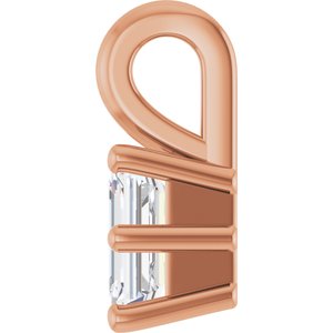 14K Rose Gold 4.5x3 mm Emerald Charm/Pendant Mounting – image 5