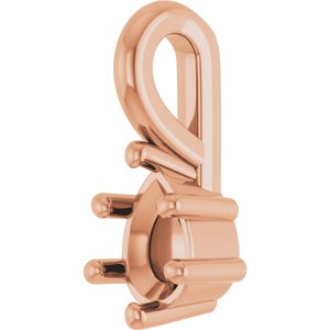 18K Rose Gold 4.5x3 mm Pear Charm/Pendant Mounting – image 4