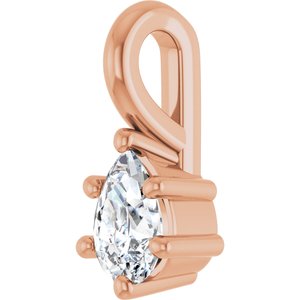 18K Rose Gold 4.5x3 mm Pear Charm/Pendant Mounting – image 3