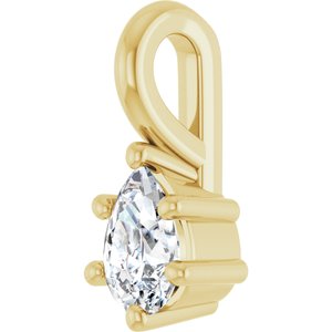 14K Yellow Gold 4.5x3 mm Pear Charm/Pendant Mounting – image 3