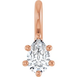 14K Rose Gold 4.5x3 mm Pear Charm/Pendant Mounting