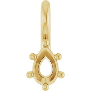 14K Yellow Gold 4.5x3 mm Pear Charm/Pendant Mounting – image 2