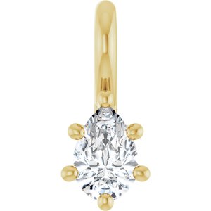14K Yellow Gold 4.5x3 mm Pear Charm/Pendant Mounting