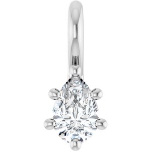 18K White Gold 4.5x3 mm Pear Charm/Pendant Mounting