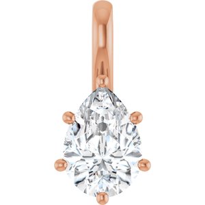 18K Rose Gold 10x7 mm Pear Charm/Pendant Mounting