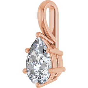 10K Rose Gold 10x7 mm Pear Charm/Pendant Mounting – image 3