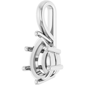 14K X1 White Gold 10x7 mm Pear Charm/Pendant Mounting – image 4