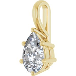 10K Yellow Gold 10x7 mm Pear Charm/Pendant Mounting – image 3