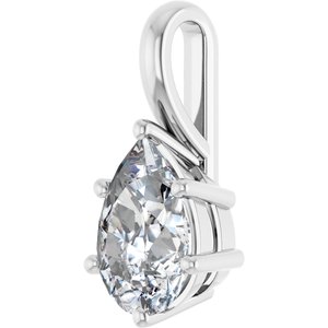 14K White Gold 10x7 mm Pear Charm/Pendant Mounting – image 3