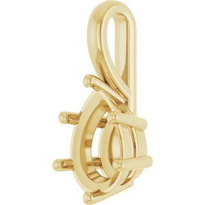 10K Yellow Gold 10x7 mm Pear Charm/Pendant Mounting – image 4