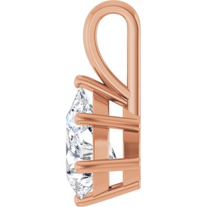 14K Rose Gold 10x7 mm Pear Charm/Pendant Mounting – image 5