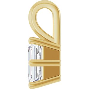 10K Yellow Gold 6x4 mm Emerald Charm/Pendant Mounting – image 5