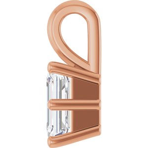 10K Rose Gold 6x4 mm Emerald Charm/Pendant Mounting – image 5