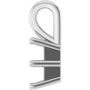 14K White Gold 6x4 mm Emerald Charm/Pendant Mounting – image 6