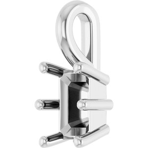 14K White Gold 6x4 mm Emerald Charm/Pendant Mounting – image 4
