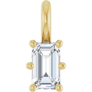 14K Yellow Gold 5x3 mm Emerald Charm/Pendant Mounting