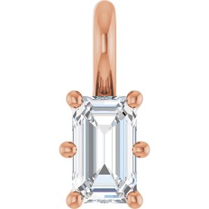 10K Rose Gold 5x3 mm Emerald Charm/Pendant Mounting