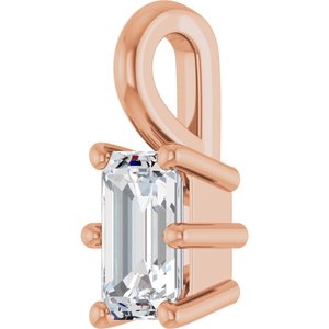 10K Rose Gold 5x3 mm Emerald Charm/Pendant Mounting – image 3
