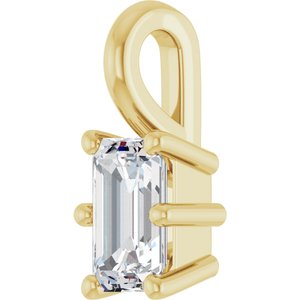 14K Yellow Gold 5x3 mm Emerald Charm/Pendant Mounting – image 3