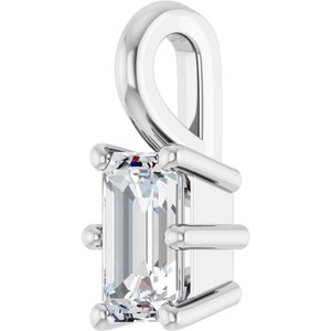 14K X1 White Gold 5x3 mm Emerald Charm/Pendant Mounting – image 3