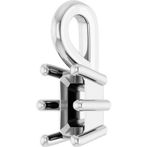 Sterling Silver 5x3 mm Emerald Charm/Pendant Mounting – image 4