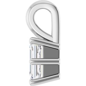 14K X1 White Gold 5x3 mm Emerald Charm/Pendant Mounting – image 5