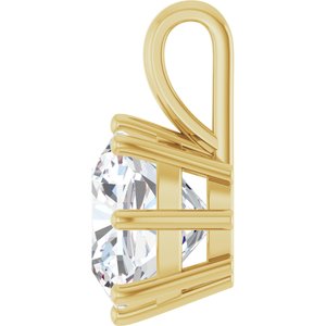 14K Yellow Gold 10 mm Cushion Charm/Pendant Mounting – image 5