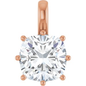 10K Rose Gold 10 mm Cushion Charm/Pendant Mounting