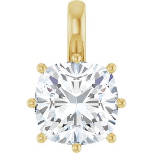 14K Yellow Gold 10 mm Cushion Charm/Pendant Mounting