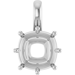 Continuum Sterling Silver 10 mm Cushion Charm/Pendant Mounting – image 2