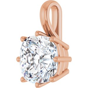 10K Rose Gold 10 mm Cushion Charm/Pendant Mounting – image 3