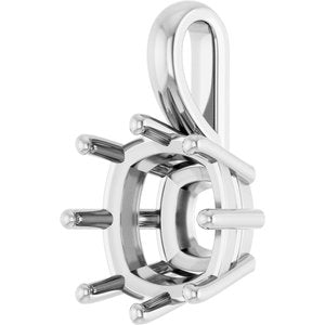Platinum 10 mm Cushion Charm/Pendant Mounting – image 4