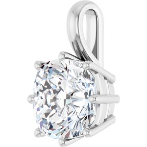 Platinum 10 mm Cushion Charm/Pendant Mounting – image 3