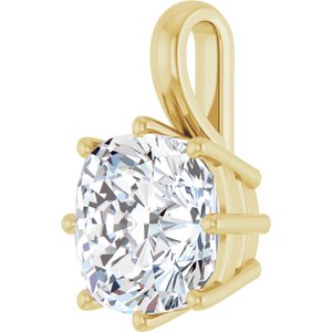 14K Yellow Gold 10 mm Cushion Charm/Pendant Mounting – image 3