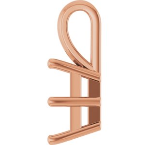 10K Rose Gold 9x7 mm Emerald Charm/Pendant Mounting – image 6